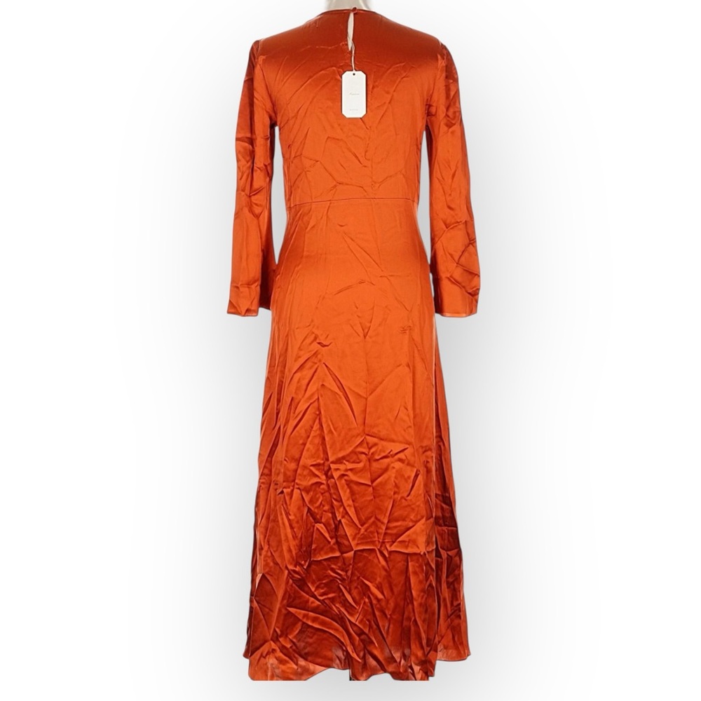 NWT DÔEN Melinda Embroidered Silk Midi Dress in Earthen - Picture 14 of 16